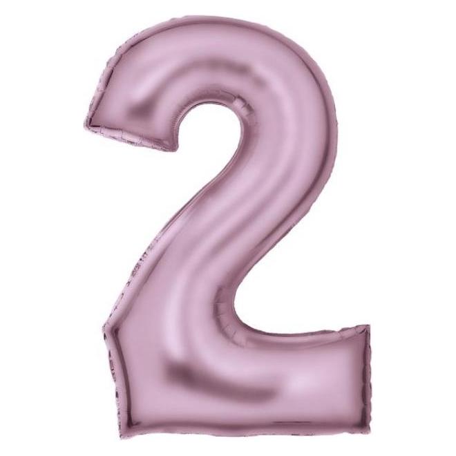 Amscan Metallic Folienballone pink Zahl 2 (1x) (9917324)