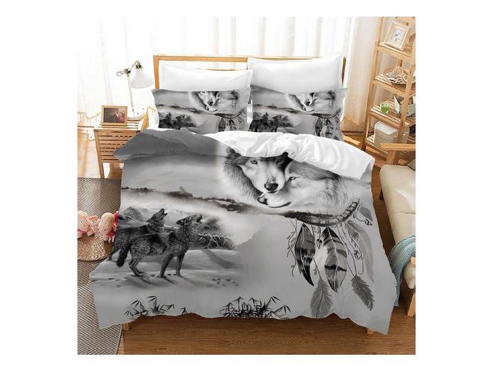 LuxusKollektion Jugendbettwäsche Bettwäsche Set Wolf 5 135x200cm
