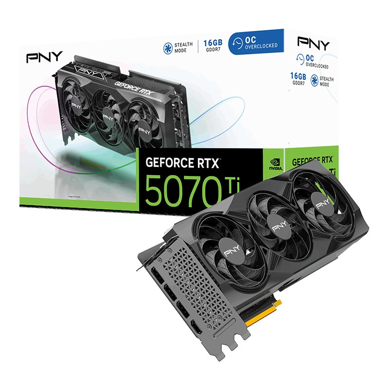 PNY GeForce RTX 5070 TI Triple FAN Overclocked 16GB Grafikkarte 3xDP/HDMI