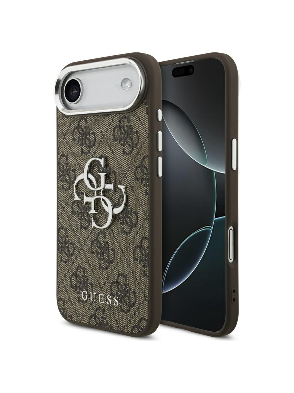 GUESS 4G Big 4G Classic Logo case for iPhone Air - brown and silver