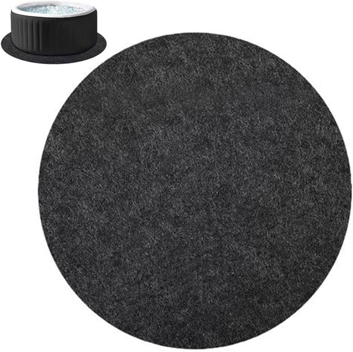 Ronde Vilt Hot Tub Mat Badmat Surround Grijs - Diameter: 230 cm