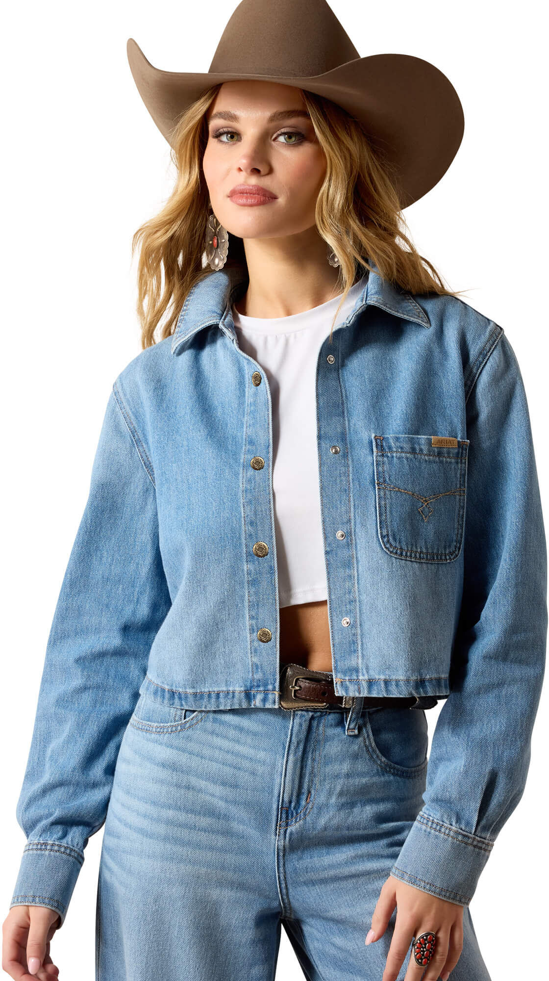 Women's Cropped Comfort Shirt in Alameda, Size: Large by Ariat