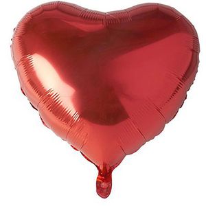Papstar Luftballons 86802 Heart, rot, Folienballon, Herz, Ø 45 cm