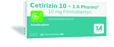 1 A Pharma GmbH CETIRIZIN 10-1A Pharma Filmtabletten 20 St 03823570
