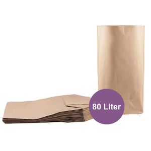 ZURAS Müllbeutel 80 Liter, kompostierbar, braun, 25 Stück