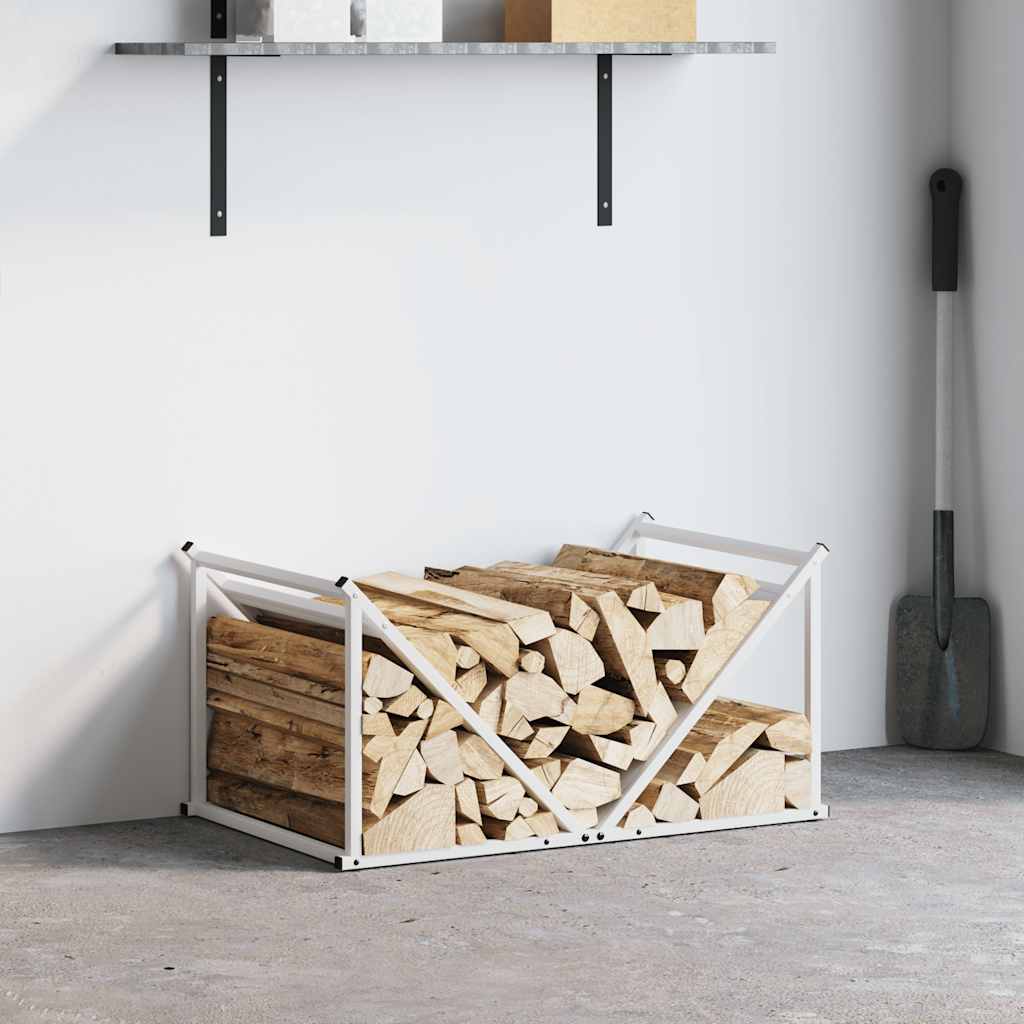 vidaXL Portant de bois chauffage blanc 70x43x34,5 cm