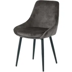 SIT »Linda« Stuhl 2er-Set Samt dunkelgrau 48x84x57 cm