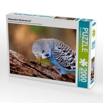 CALVENDO Puzzle 'Wellensittich Wandschmuck' 2000 Teile Puzzle quer | 2000 Teile Lege-Größe 90 × 67 cm Foto-Puzzle für glückliche Stunden