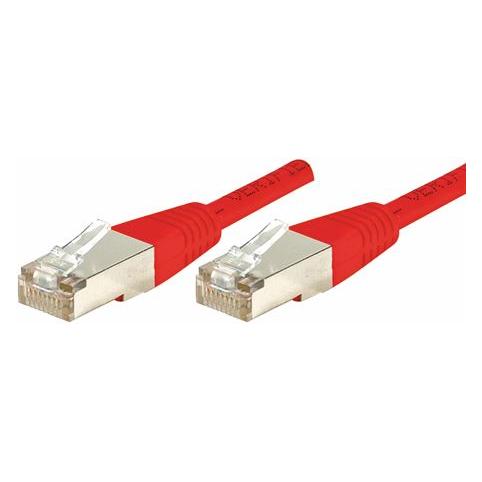 Exertis Connect Patchkabel F/UTP, CAT.5e, rot, 0,7 m Patchkabel mit besonders schmalem Knickschutz (F/UTP, CAT5e, 0.70 m) (231320)