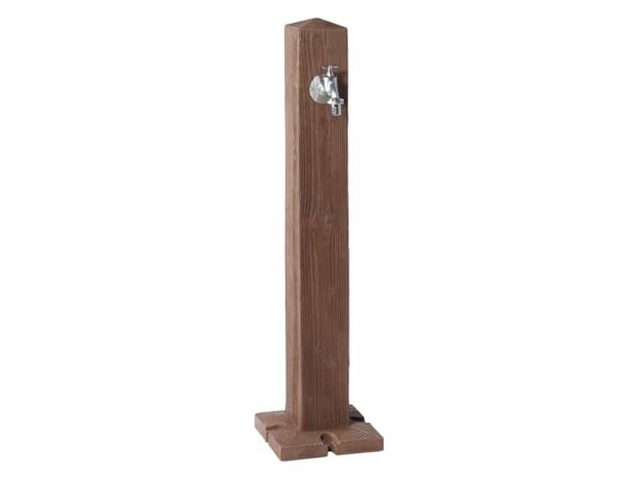 GARANTIA Wood Fontaine de Jardin en Bois Foncé avec Robinet en Laiton Exterieure\, Jardin\, Extérieures\, Jardin Exterieur