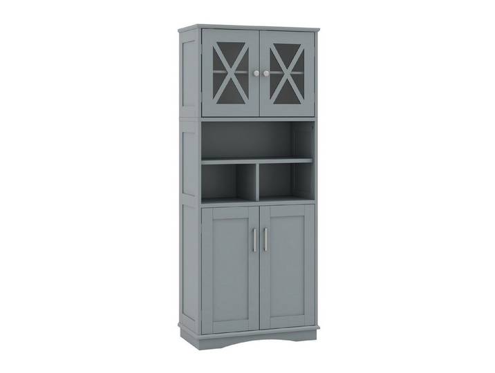 KOMFOTTEU Hochschrank Hochschrank Badezimmerschrank,3 offene Fächer
