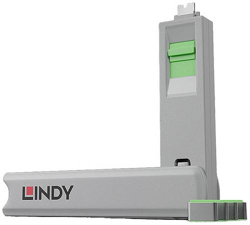 LINDY USB-C Port Schloss 4er Set Grün inkl. 1 Schlüssel 40426