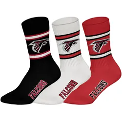 NFL Unisex Socken, 3er Pack - NFL Teams, 3Pack Crew Socks, Football, Logo, Baumwollmischung Atlanta Falcons / 43-46