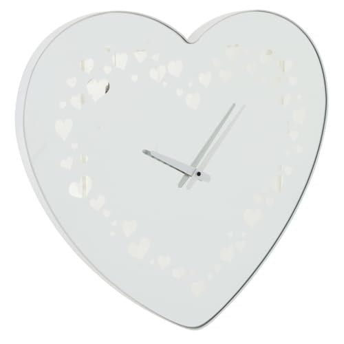 J-Line Wandklok Hart Wit Glas