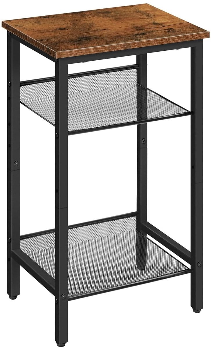 Trankielo Bijzettafel met Verstelbare Planken - Industrieel Design