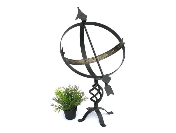 DanDiBo Sonnenuhr Garten Metall Schwarz 70 cm, 40x70x50 cm, Dekoration, Dekofiguren & Skulpturen, Dekoobjekte