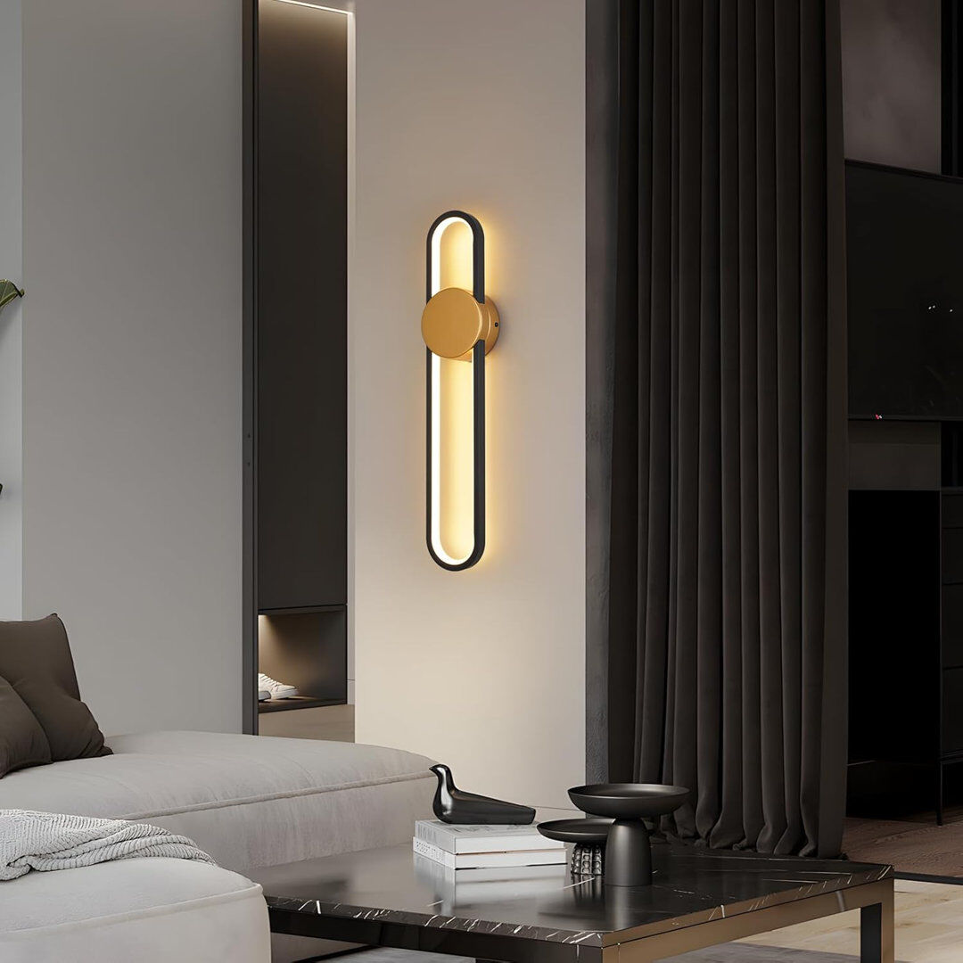 Metro LED Flush Mounted Sconce Gold 5.5cm H X 12cm W X 60cm D
