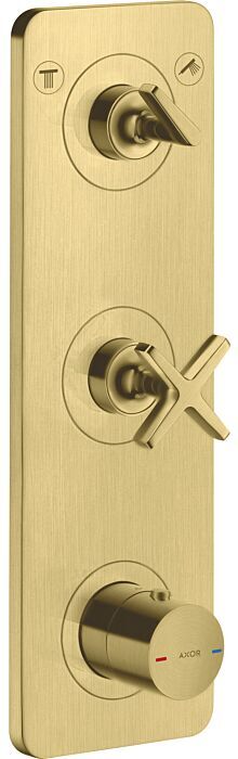 Hansgrohe Fertigmontageset 36703950 UP-Thermostatmodul 380x120mm, mit Platte, brushed brass