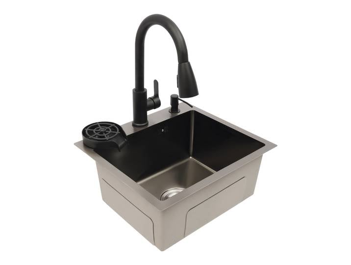 Évier de cuisine multifonctionnel en acier inoxydable avec robinet rétractable, distributeur de savon et panier de drainage, 3 spécifications
