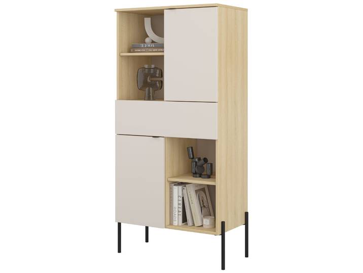 Zweituriges Regal Ore mit Schublade 70 cm Lindberg-Eiche/Kaschmir