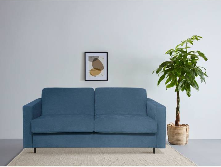 Schlafsofa GOODPRODUCT Virming , blau (dunkelblau), B:188cm H:90cm T:98cm, 100% Polyester, Sofas, Schlafsofa, Dauerschlaf-Funktion mit Unterfederung und Matratze