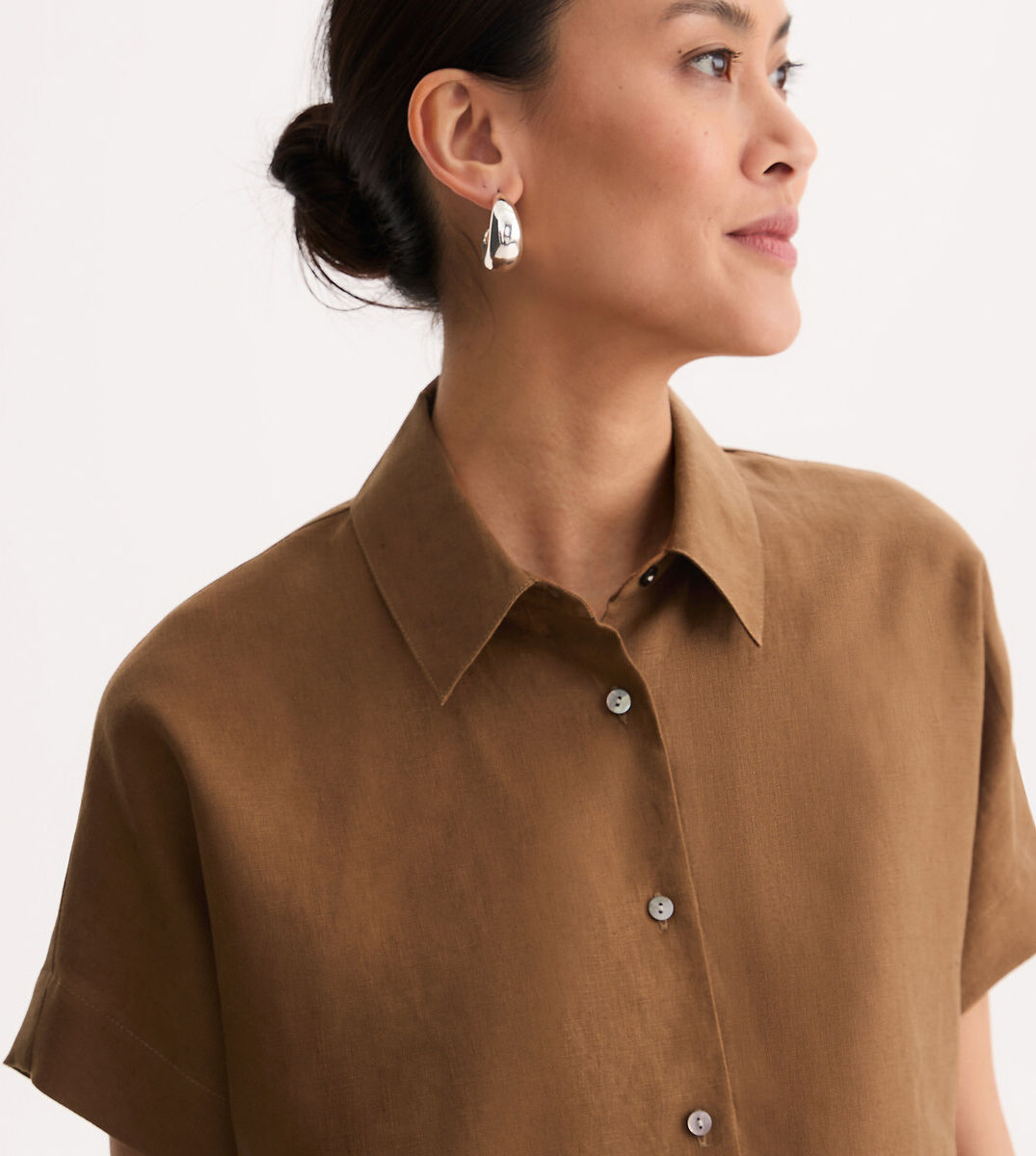 ANNE WEYBURN Chemise en lin manches courtes&nbsp;