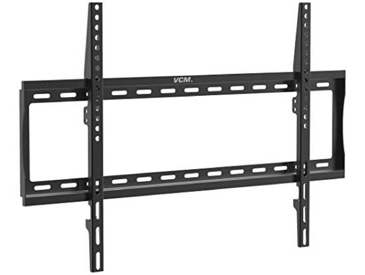 VCM TV Wandhalterung Schwarz 65x42x3 cm bis 25 kg VESA Wasserwaage Stahl