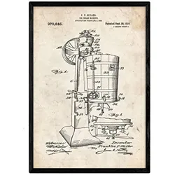 POSTER Eiscreme-Maschine Patent A3 Rahmenlos