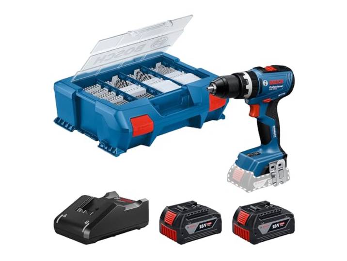 Bosch Professional 18V System Perceuse-visseuse sans fil GSB 18V-65 (moteur sans balais\, longueur de tête 175\, incl. 2 batteries GBA 4.0Ah\, 82 CA\, L-Case)
