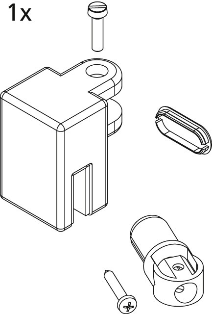 Kermi EBRA013 Set Stabilisierung Kopf, silber hochglanz, 2534455 2534455