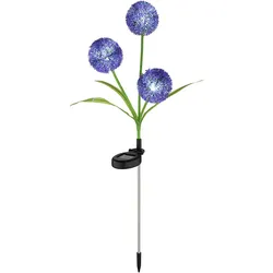 Außenleuchte Gartendeko LED Solarlampe Pusteblume Erdspieß Terrassenlampe, Edelstahl Kunststoff, neutralweiß, DxH 23x75 cm