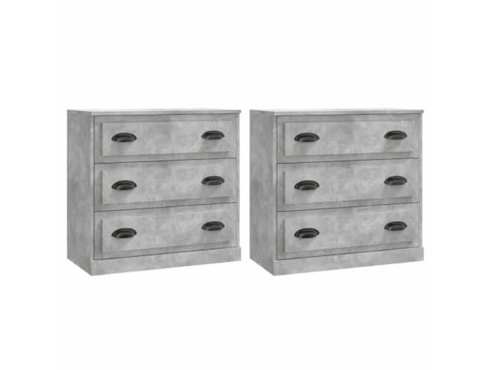 TYVANDE Sideboards 2 Stück Grau Zement aus mehrschichtigem Holz 70 x 35,5 x Mehrschichtholz, Betongrau, 2 Sideboards, Wandbefestigung, Montage erforderlich, Heimgebrauch