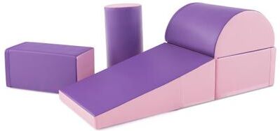 Costway 5-Piece Kids Climb and Crawl Activity Playset-Purple