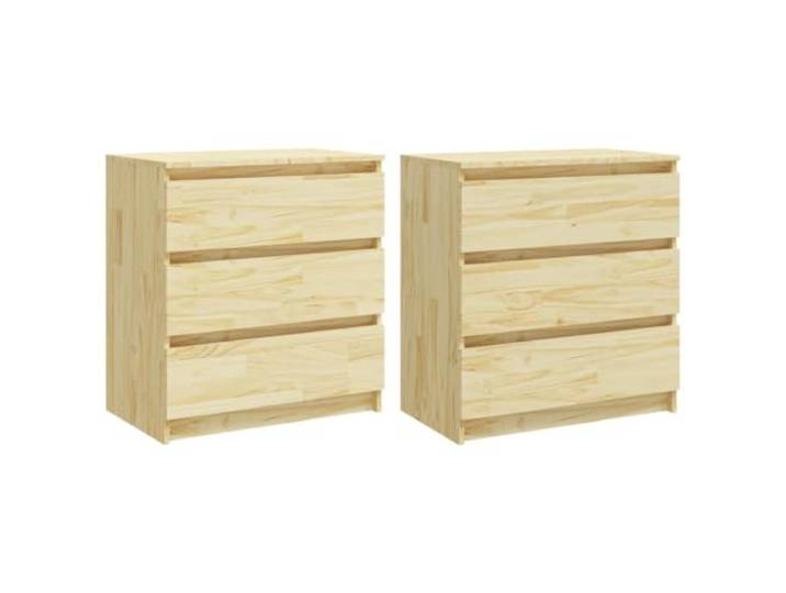 Makastle Nachttisch 2er Set, Beistelltisch 60x36x64 cm Massivholz Kiefer