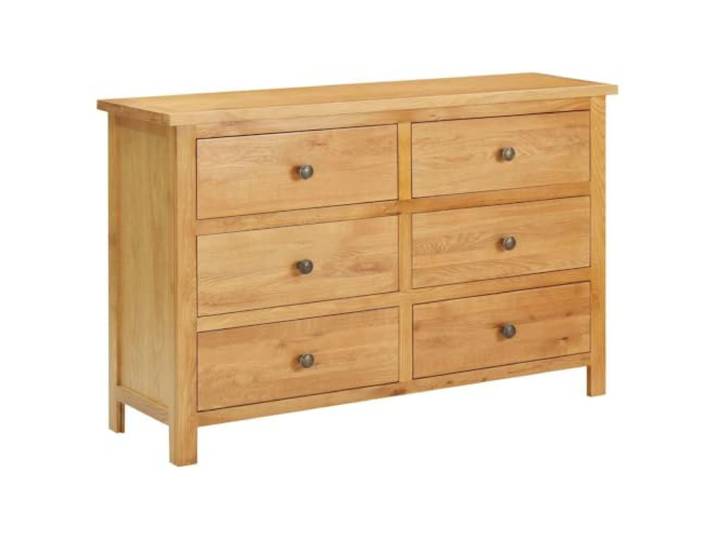 Foknhdi Kommode 105x33,5x73 cm Schubladenschrank Eiche Rustikales Sideboard mit 6 geräumigen Schubfächern für Schlafzimmer und Flur, bietet viel Platz für Wohnaccessoires.