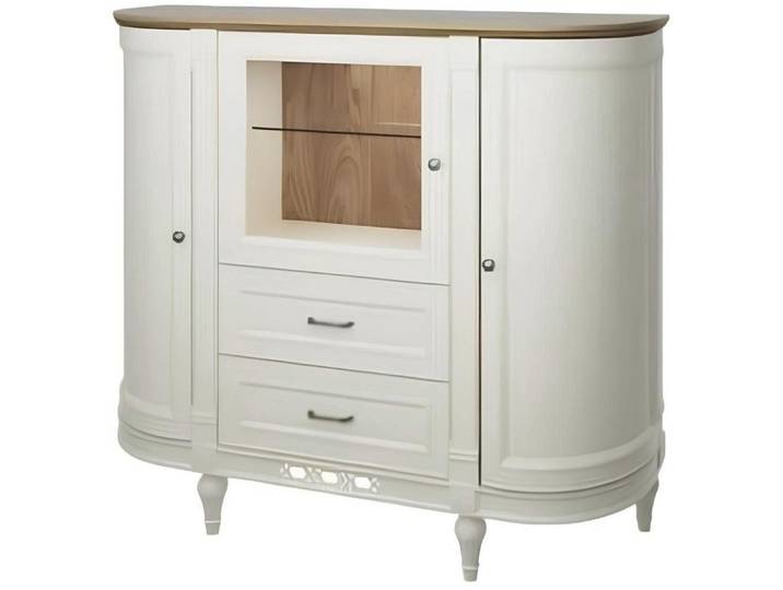 Xlmoebel Kombikommode Klassische Holzkommode mit geräumigen Schubladen und Vitrine (Kombikommode, Kombikommode), Hergestellt in Europa
