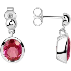 Jamelli Ohrringe Silber 925 rhodiniert mit pinkem Quarz (beh.)