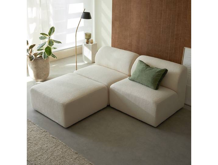 Modulares 3-Sitzer-Sofa aus ecrufarbenem Stoff Vénus - Beige - Fabric
