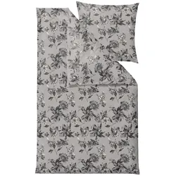 Södahl Bettwäsche Bettgarnitur 135x200 80x80 Blumen dänisches Design grey