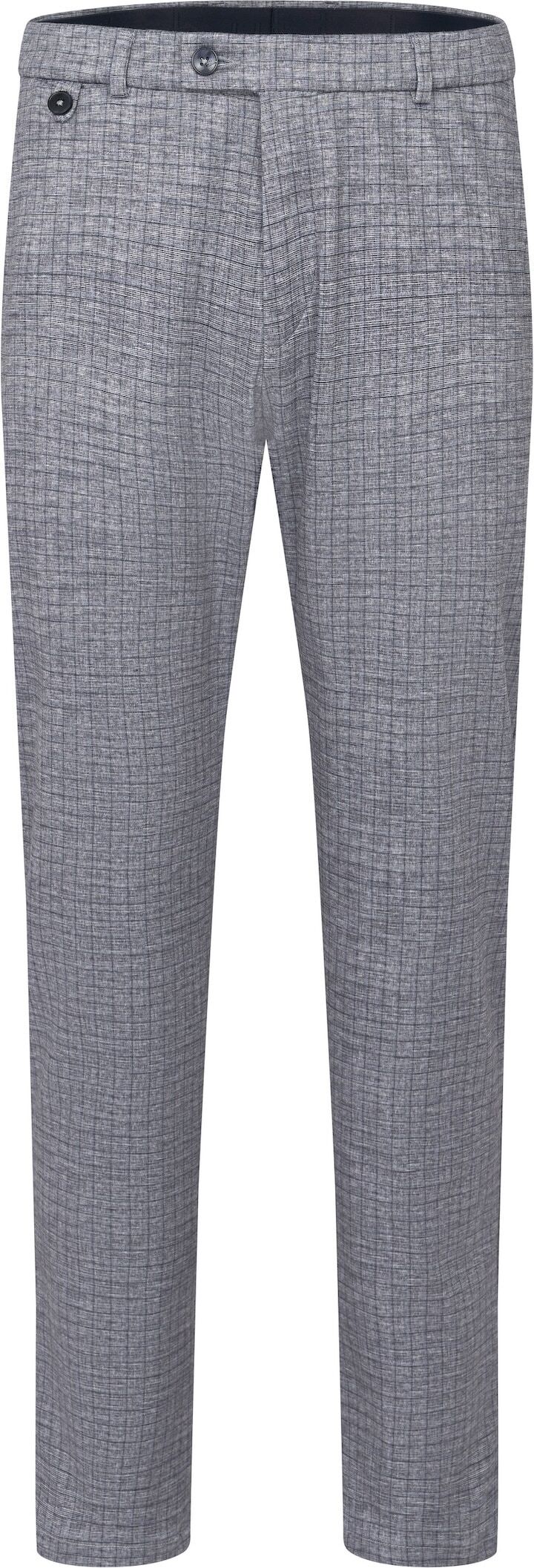 Chinohose BUGATTI, Herren, Gr. 36, Länge 34, blau (380, marine), 77% Polyester, 17% Viskose, 6% Elasthan, kariert, normal, Hosen Chinohose, mit Stretchfunktion 380, marine 36, Länge 34