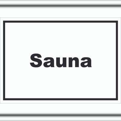 HB-Druck Sauna Schild mit Text Erholung Entspannung waagerecht A6 Rückseite selbstklebend