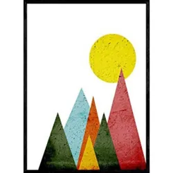 POSTER Druck Berge Die Sonne A4 Rahmenlos