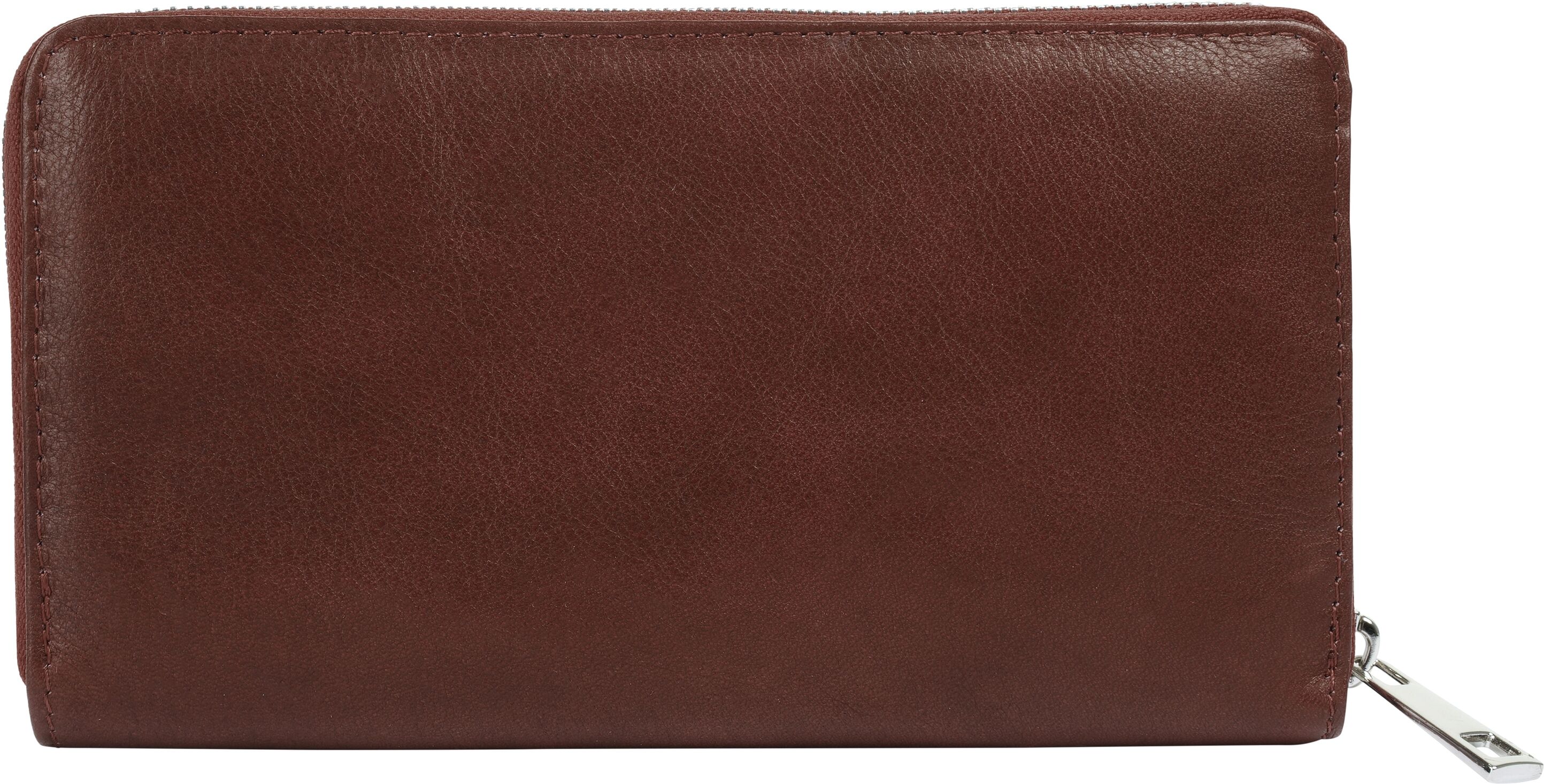 Geldbörse SAMANTHA LOOK "SAMANTHA LOOK Damen echt Leder, Made in Italy", Damen, braun, Leder, leicht glänzend, unifarben, Kleinlederwaren Geldbörse, echt Leder, Made in Italy braun Einheitsgröße