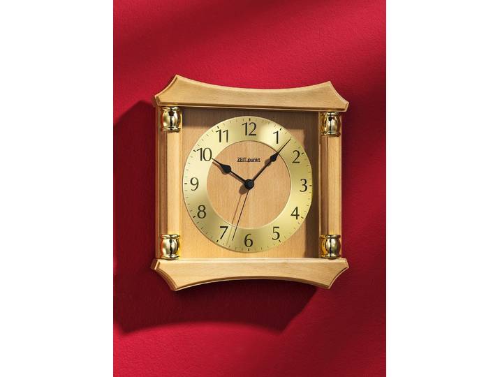 Wanduhr aus massivem Holz, Buche