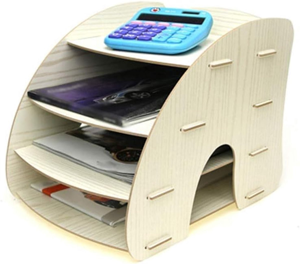 Magazinehouder met vier lagen voor het sorteren van documenten - Beige Wit