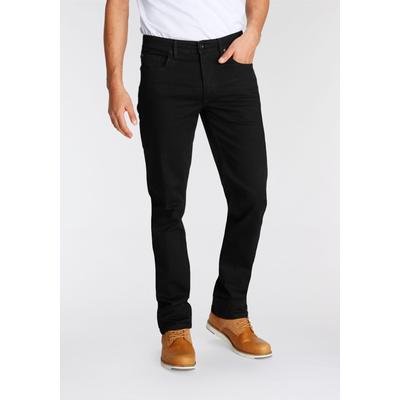 Straight-Jeans AJC, Herren, Gr. 42, Länge 36, schwarz, Denim/Jeans, Obermaterial: 98% Baumwolle, 2% Elasthan, unifarben, normal lang, Jeans Straight-Jeans, gerade geschnitten, Used-Look-Waschung, niedrige Leibhöhe