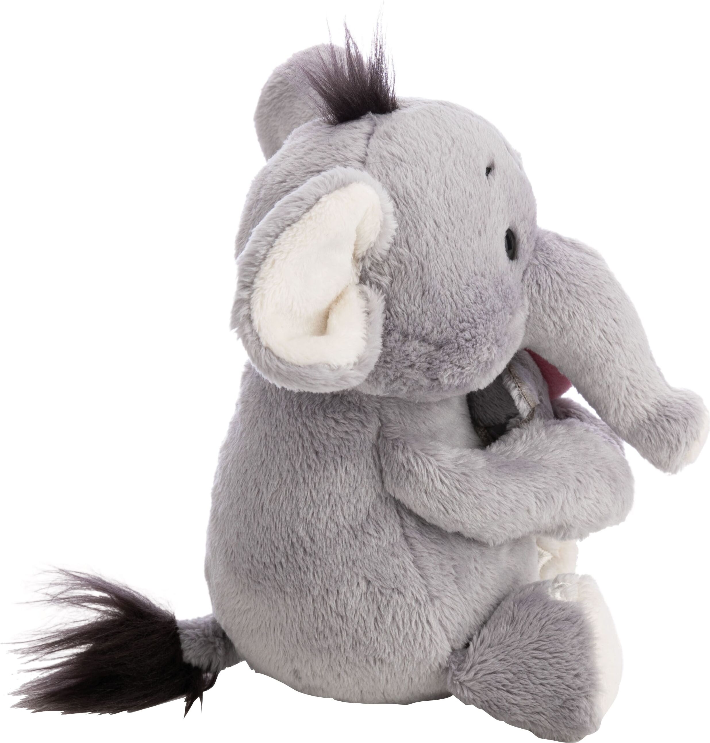 Kuscheltier NICI "Little & Me, 20 cm mit Kind 6 cm", elefant, grau, Plüschfiguren, KinderH:20cm, Kuscheltier, 2in1: Kuscheltier Mama mit Kuscheltier Baby, H:20cm