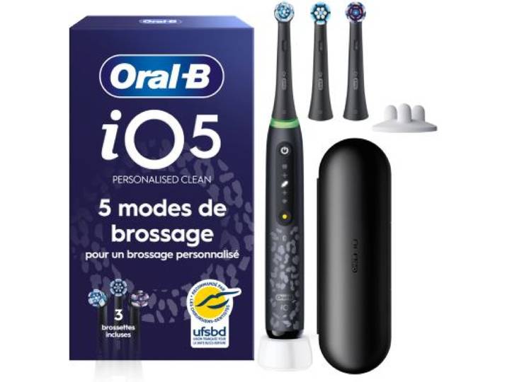 Oral-B - Brosse À Dents Électrique Io 5 Leopard + Étui De Voyage + Étui Bro