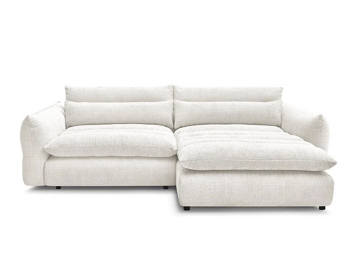Ecksofa BOBOCHIC NEIL Stoff mit Textur weiss