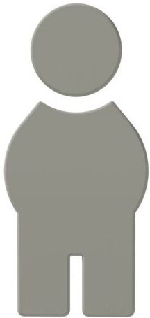 HEWI Symbol Mann 801 72x153x3mm, selbstklebend, felsgrau